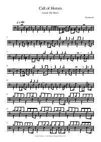 Drum score: Lonely The Brave - Call of Horses