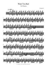 Drum score: The Offspring - Want You Bad