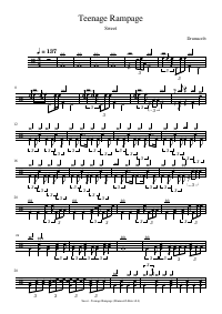 Drum score: Sweet - Teenage Rampage
