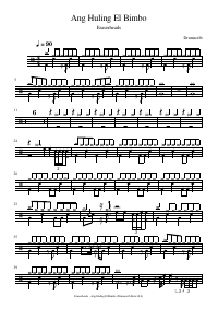 Drum score: Eraserheads - Ang Huling El Bimbo