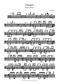 Drum score: Susheela Raman - Ganapati