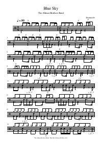 Drum score: The Allman Brothers Band - Blue Sky
