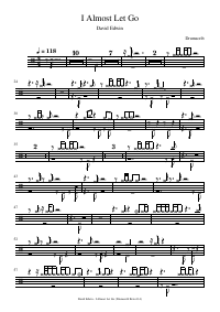 Drum score: David Edwin - I Almost Let Go
