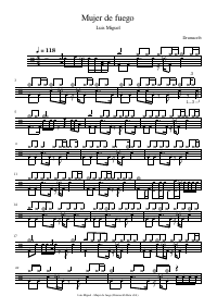 Drum score: Luis Miguel - Mujer de fuego