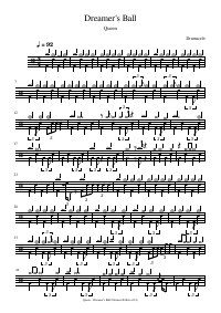 Drum score: Queen - Dreamer's Ball