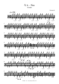 Drum score: YOAKE - なぁ - Naa