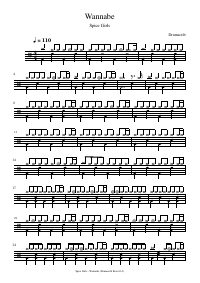 Drum score: Spice Girls - Wannabe
