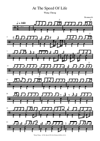 Drum score: Wang Chung - At The Speed Of Life