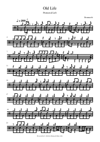 Drum score: Protected Left - Old Life
