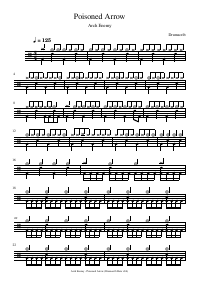 Drum score: Arch Enemy - Poisoned Arrow