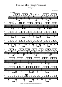 Drum score: Calogero - Tien An Men (Single Version)