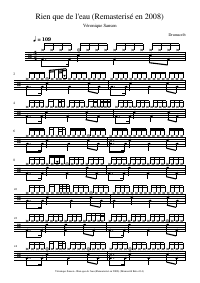 Drum score: Véronique Sanson - Rien que de l'eau (Remasterisé en 2008)
