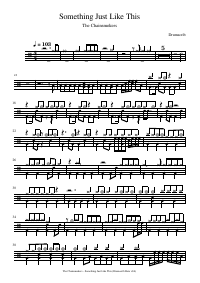 Drum score: The Chainsmokers - Something Just Like This