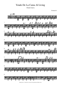 Drum score: Charly García - Yendo De La Cama Al Living