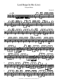 Drum score: Vineyard Music - Lord Reign In Me (Live)