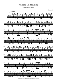 Drum score: Katrina & The Waves - Walking On Sunshine