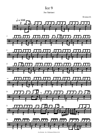 Drum score: Joe Satriani - Ice 9