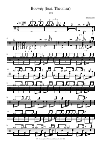 Drum score: 1T1 - Bouwéy (feat. Theomaa)