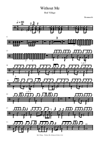 Drum score: Red Village - Without Me