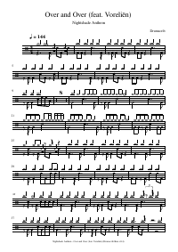 Drum score: Nightshade Anthem - Over and Over (feat. Voreliën)