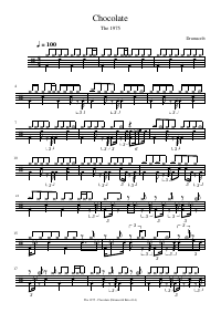 Partitura de batería: The 1975 - Chocolate