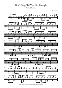 Drum score: Michael Jackson - Don't Stop 'Til You Get Enough