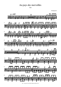 Drum score: Zaz - Au pays des merveilles