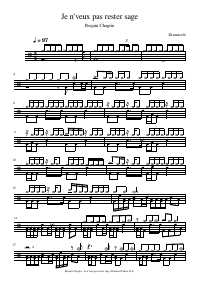 Drum score: Requin Chagrin - Je n'veux pas rester sage