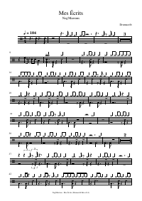 Drum score: Neg'Marrons - Mes Écrits