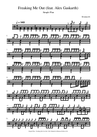 Drum score: Simple Plan - Freaking Me Out (feat. Alex Gaskarth)
