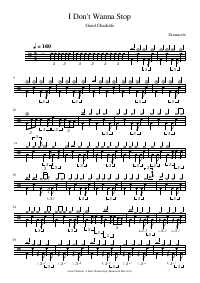 Drum score: Good Charlotte - I Don't Wanna Stop