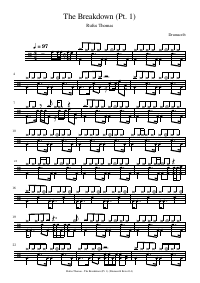 Drum score: Rufus Thomas - The Breakdown (Pt. 1)