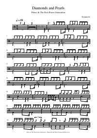 Drum score: Prince & The New Power Generation - Diamonds and Pearls