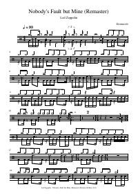 Drum score: Led Zeppelin - Nobody's Fault but Mine (Remaster)
