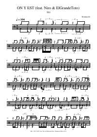 Drum score: TIG - ON Y EST (feat. Niro & ElGrandeToto)