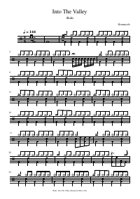 Drum score: Skids - Into The Valley
