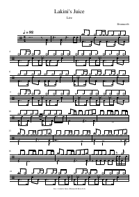 Drum score: Live - Lakini's Juice