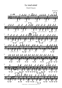 Drum score: Claude François - Le mal aimé