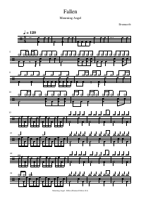 Drum score: Mourning Angel - Fallen