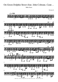 Drum score: Miles Davis - On Green Dolphin Street (feat. John Coltrane, Cannonball Adderley & Bill Evans)