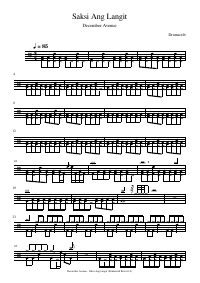 Drum score: December Avenue - Saksi Ang Langit
