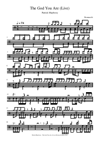 Drum score: Patrick Mayberry - The God You Are (Live)