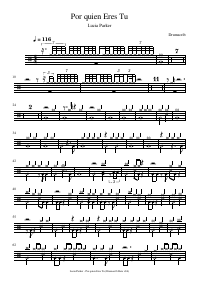 Drum score: Lucia Parker - Por quien Eres Tu
