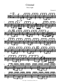 Drum score: Fiona Apple - Criminal