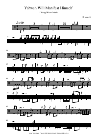 Drum score: Living Water Music - Yahweh Will Manifest Himself