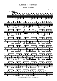 Drum score: Average White Band - Keepin' It to Myself