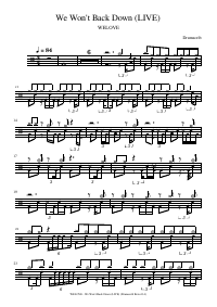 Drum score: WELOVE - We Won't Back Down (LIVE)