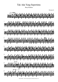 Partitura de batería: Rony Parulian - Tak Ada Yang Sepertimu