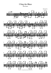 Drum score: Etta James - I Sing the Blues