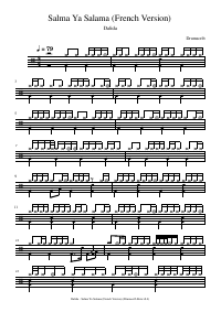Drum score: Dalida - Salma Ya Salama (French Version)